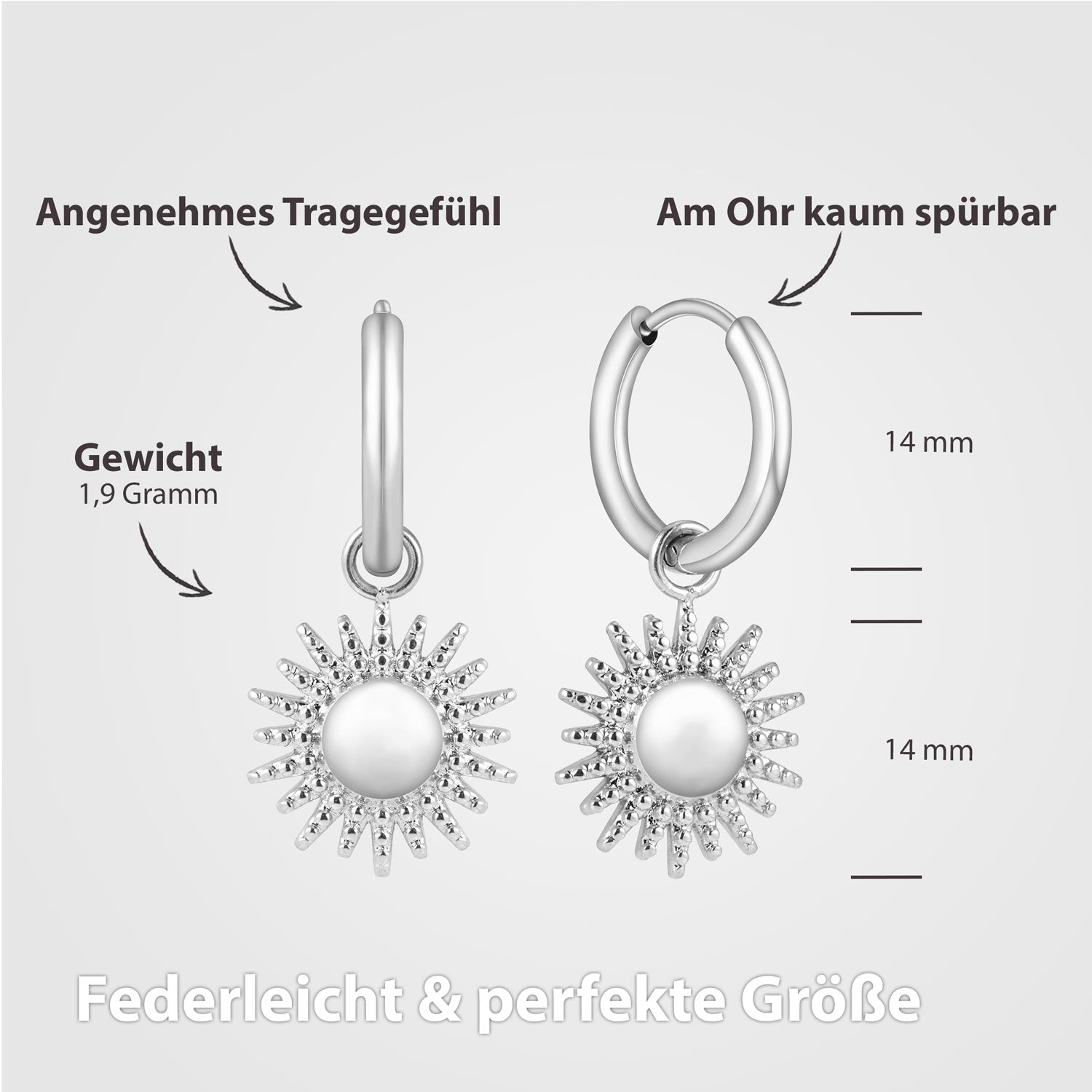 Bundle : collier BonnySun + boucles d'oreilles soleil en argent