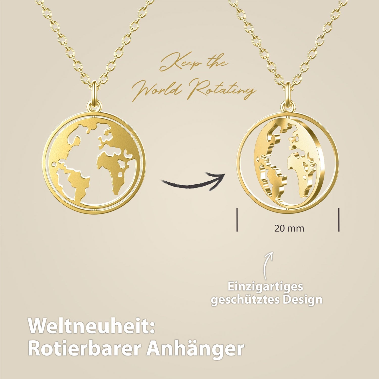 Bundle : collier globe BonnyWorld + bracelet en or