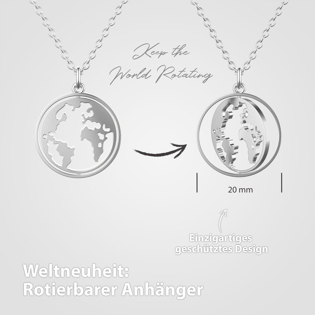 Bundle : collier globe BonnyWorld + bracelet en argent