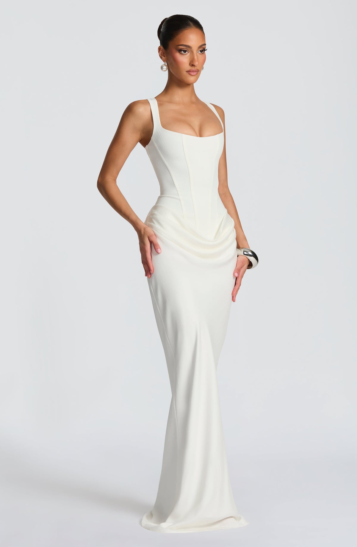 Éléonore | Maxikleid mit eckigem Dekolleté