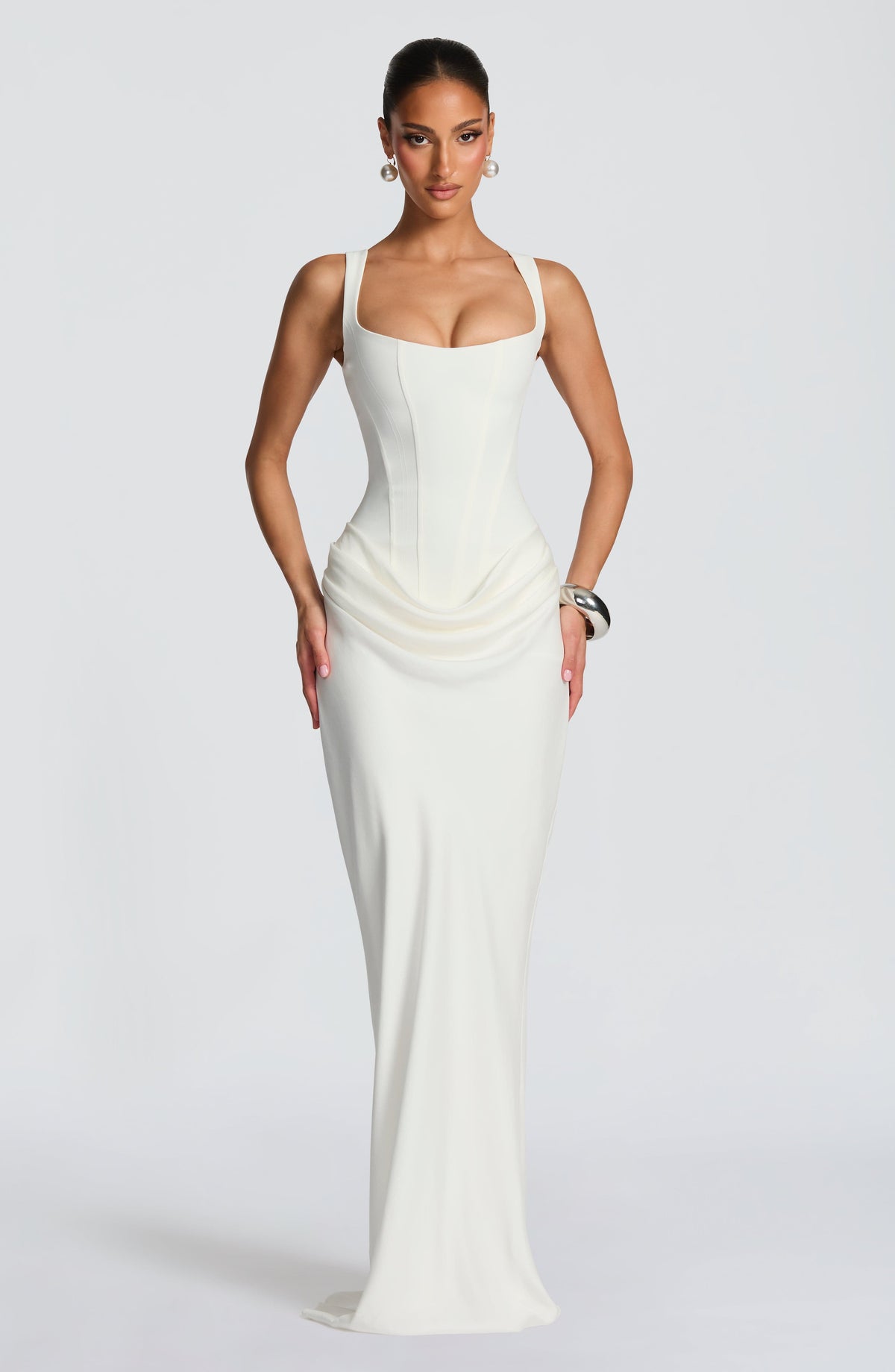 Éléonore | Maxikleid mit eckigem Dekolleté