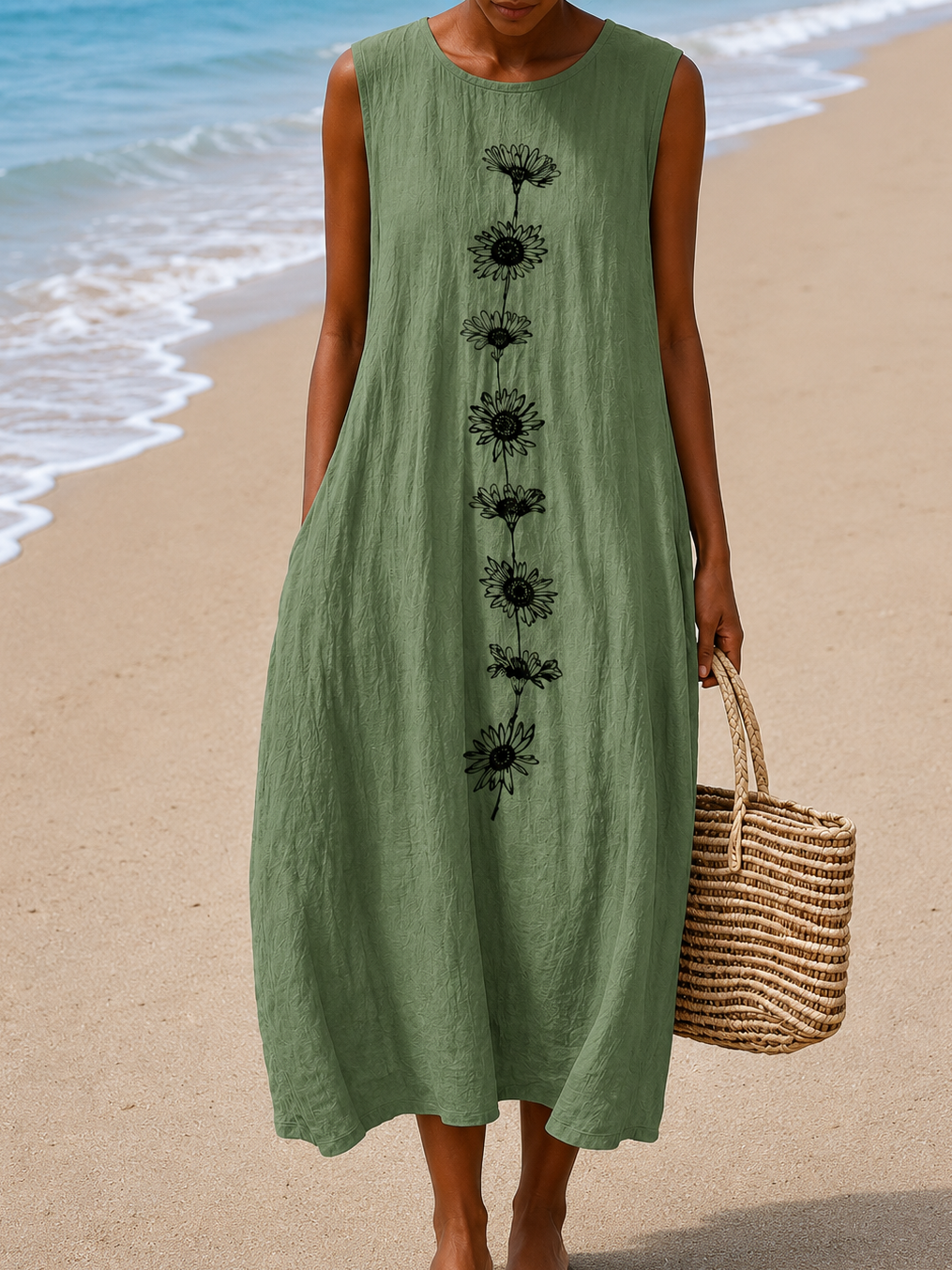 Ärmelloses Midi-Kleid für Damen