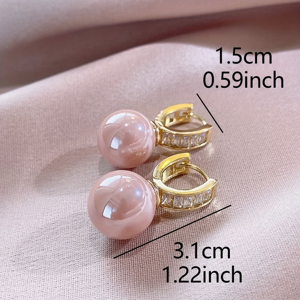 Rosa Perlen-Ohrringe