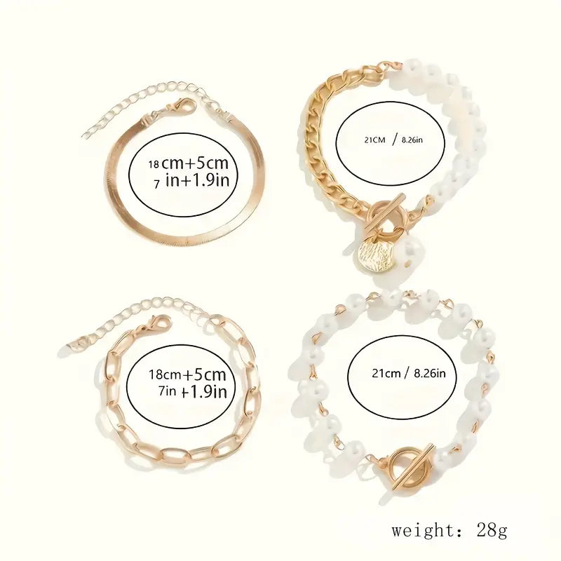 Luxuriöses geschichtetes Perlen-Armband-Set