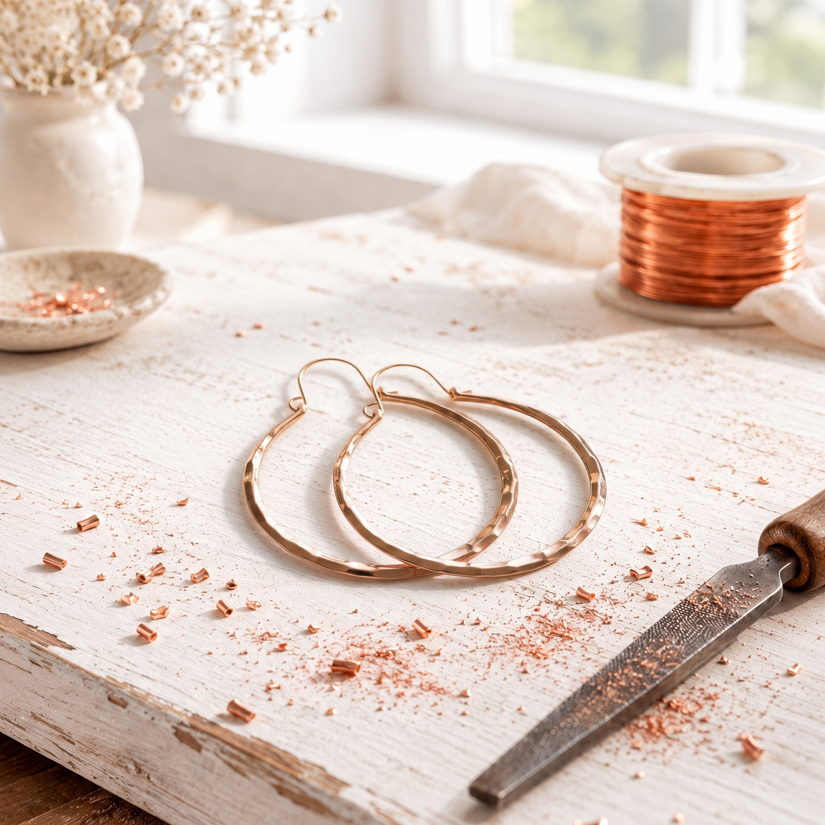 Boucles d'oreilles en Cuivre Rose Glint