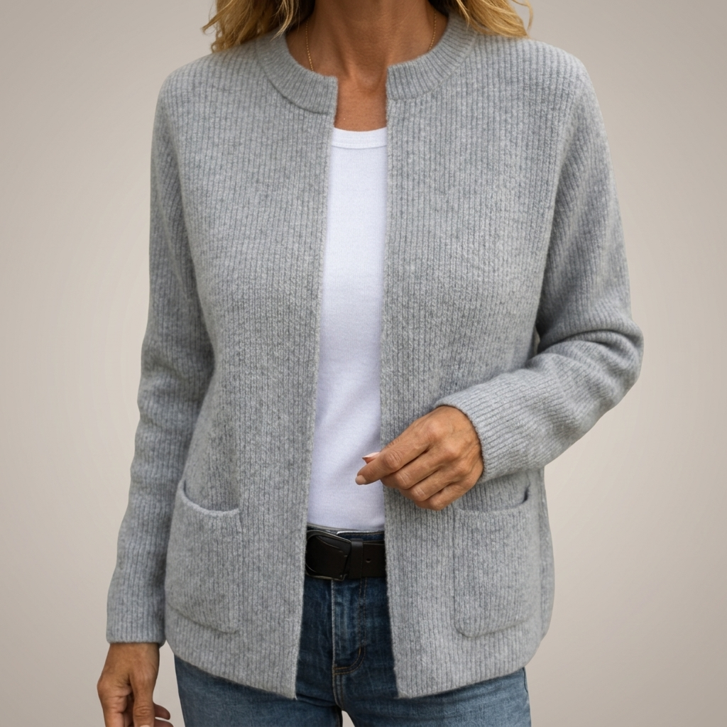 Elise™ | Warme Strickjacke mit Reißverschluss & Taschen