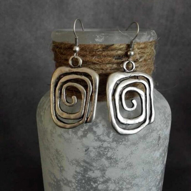 Vintage Silber Spiral Ohrringe