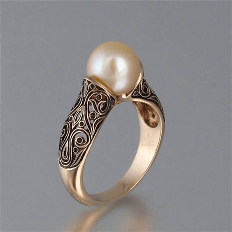 Zeitloser Vintage Perlen-Goldring