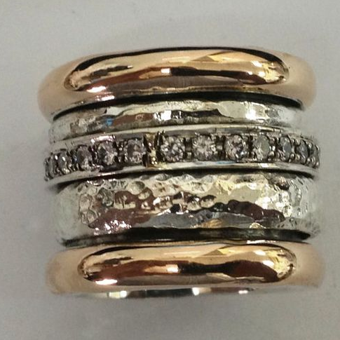 Vintage-Dicker Ring aus Gold und Silber