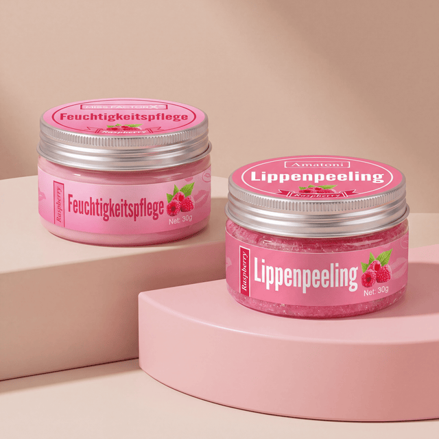 Duo pour les lèvres à la framboise – Peeling &  Soins (2 × 30 g)