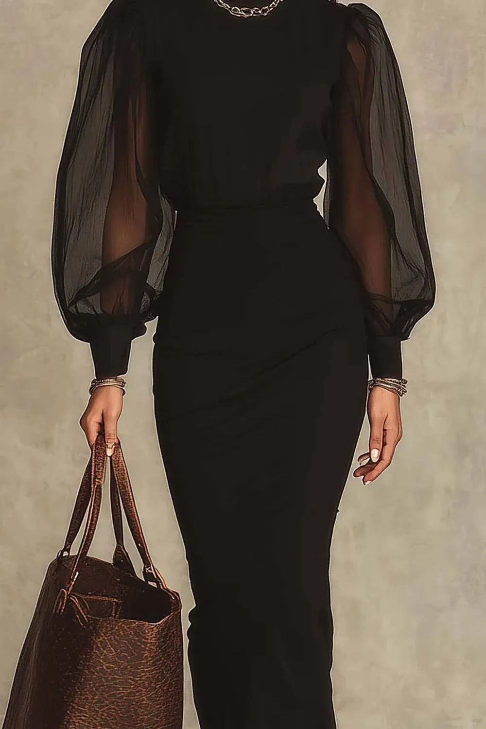 Élise | Langes Kleid aus luftiger Strickware