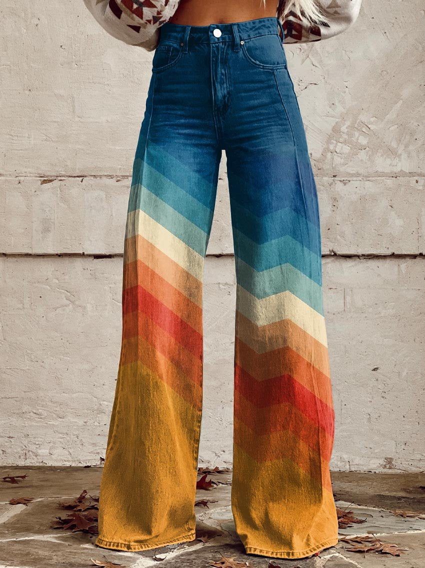 Léa - Pantalon zigzag rétro stylé