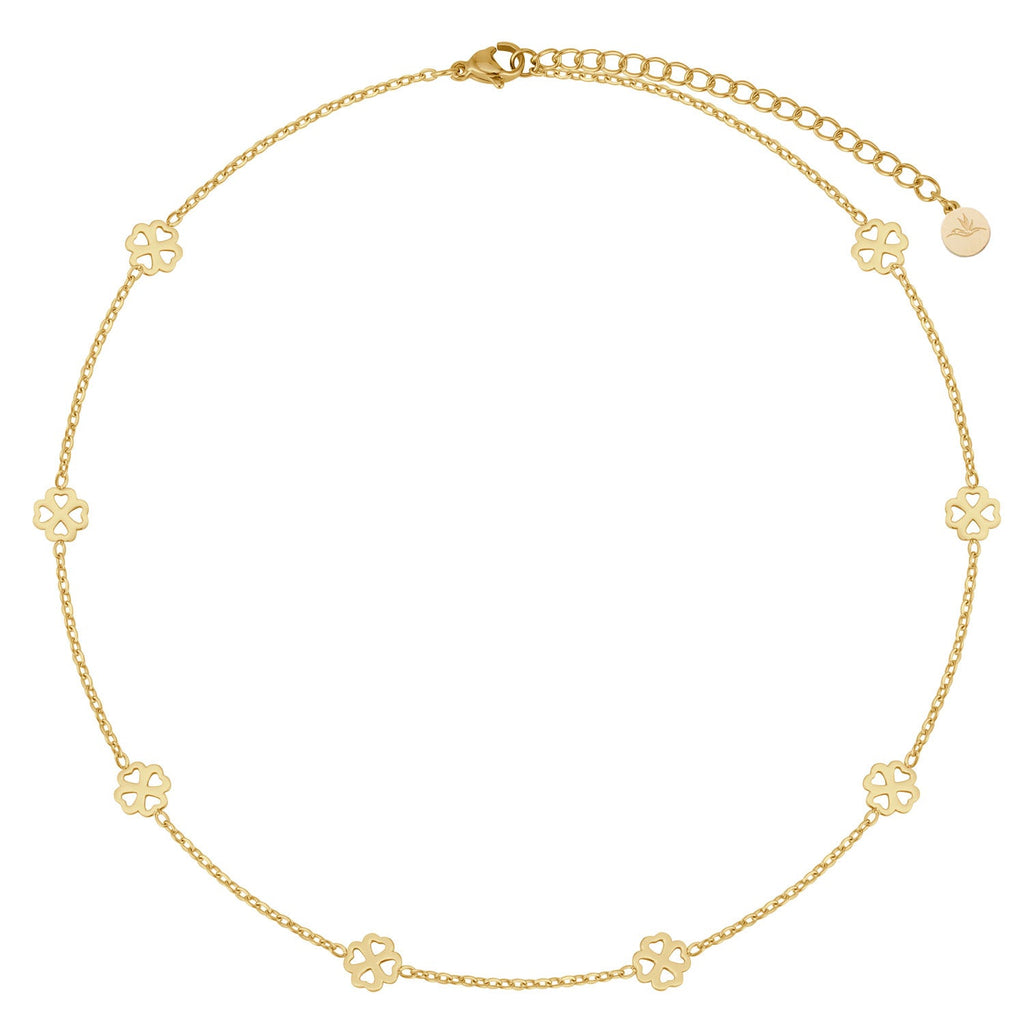 BonnyBliss collier trèfle feuille or