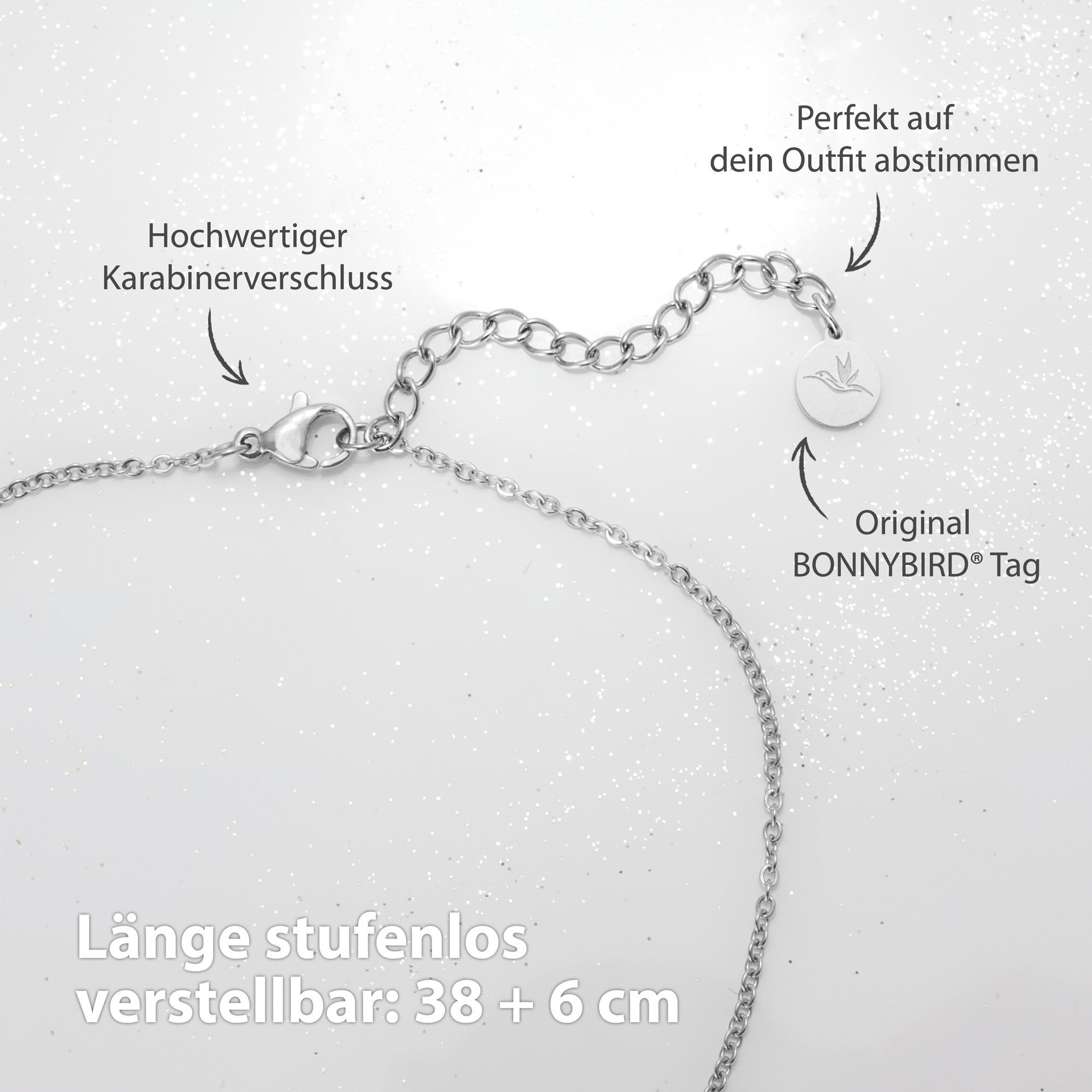 Collier BonnyDiamonds avec 8 pierres argent