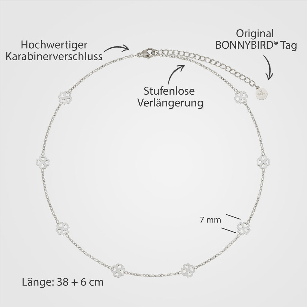 BonnyBliss collier trèfle argent