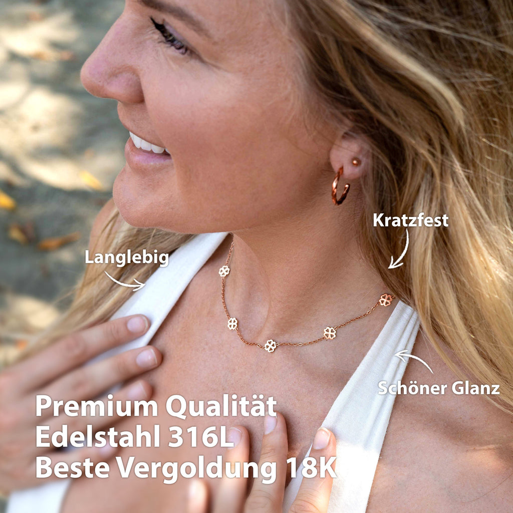 BonnyBliss collier trèfle rose