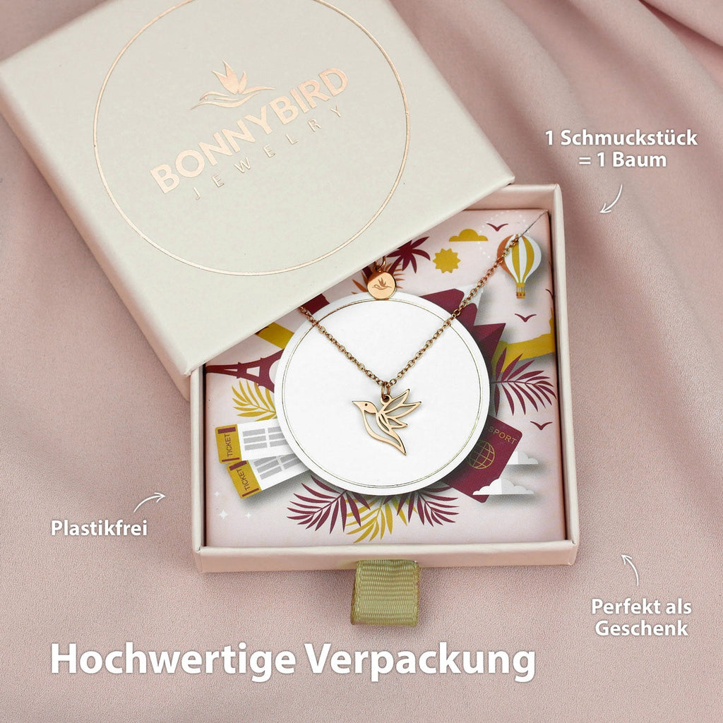 BonnyColibri collier colibri or rose