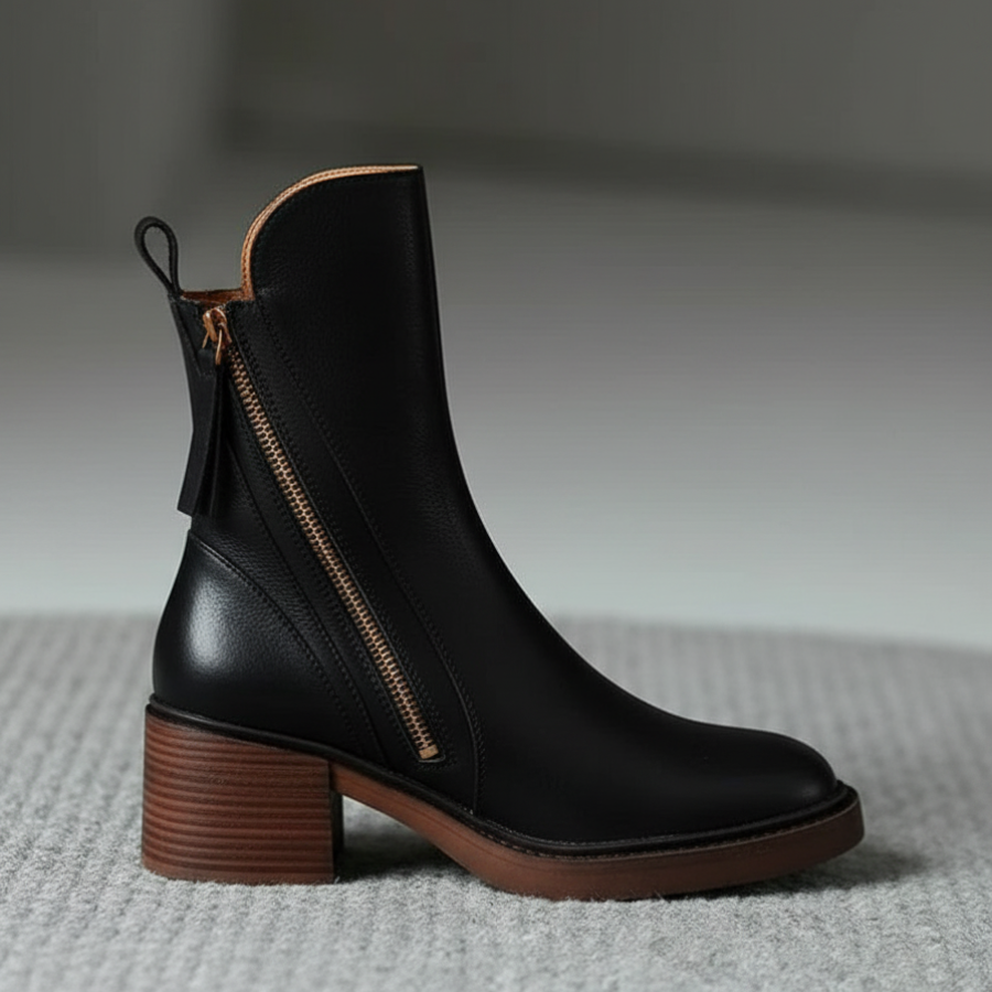 Marlow – Bottes en Cuir à Talon Carré