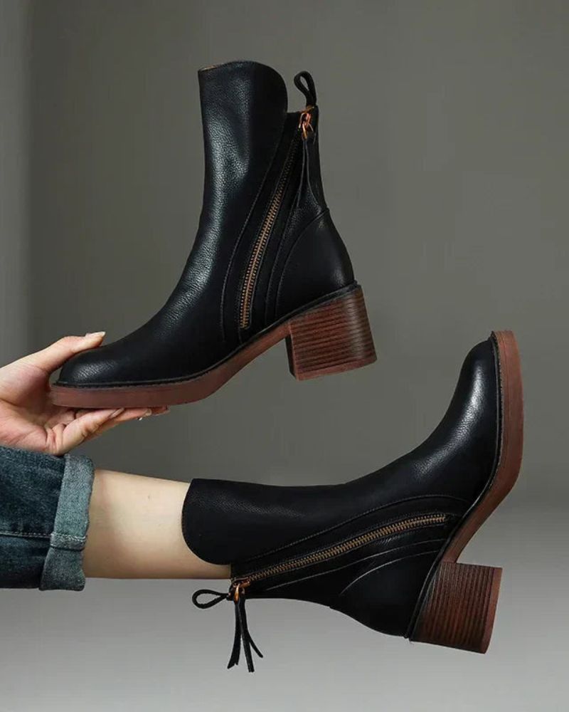 Marlow – Bottes en Cuir à Talon Carré
