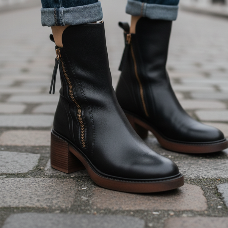 Marlow – Bottes en Cuir à Talon Carré