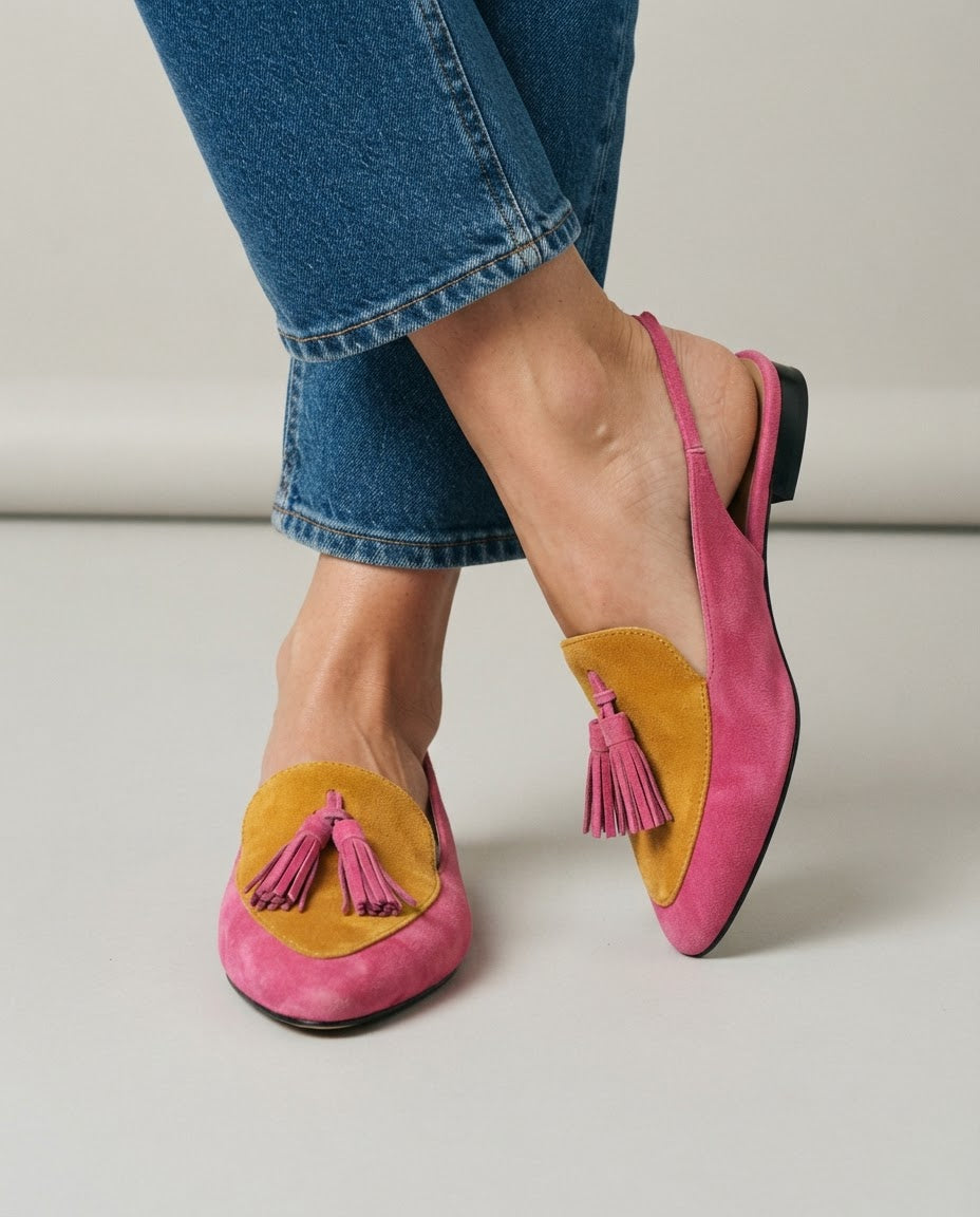 Fiorentia™ - Stilvolle Stiefeletten in Fuchsia und Senf
