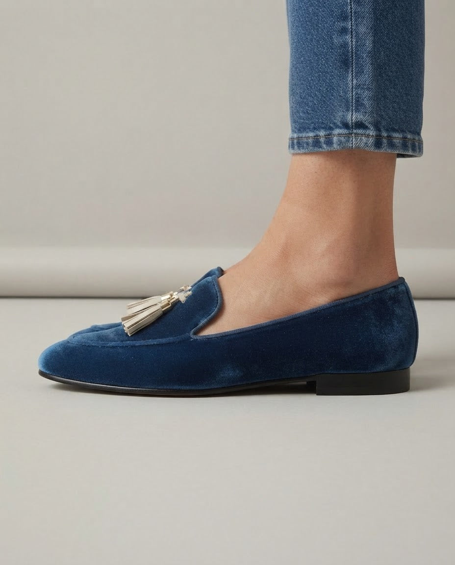 Vittoria™ - Elegante Halbschuhe aus Velours in Blau