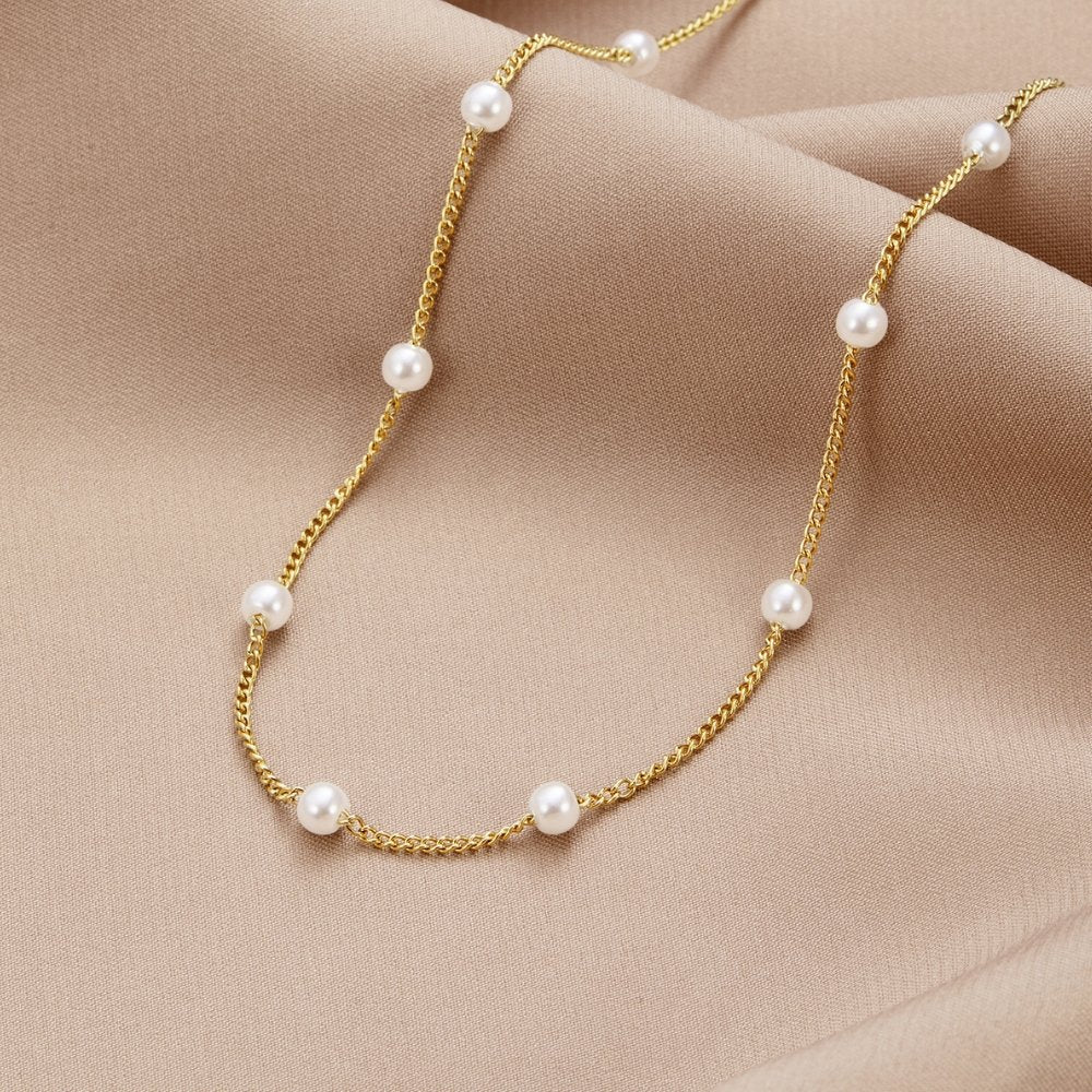Zeitlose Perlen-Gold-Halskette