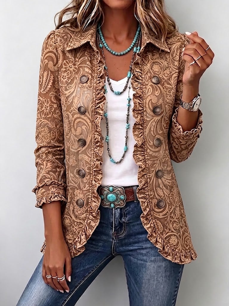 Concepción | Vintage Blumenjacke mit Volants