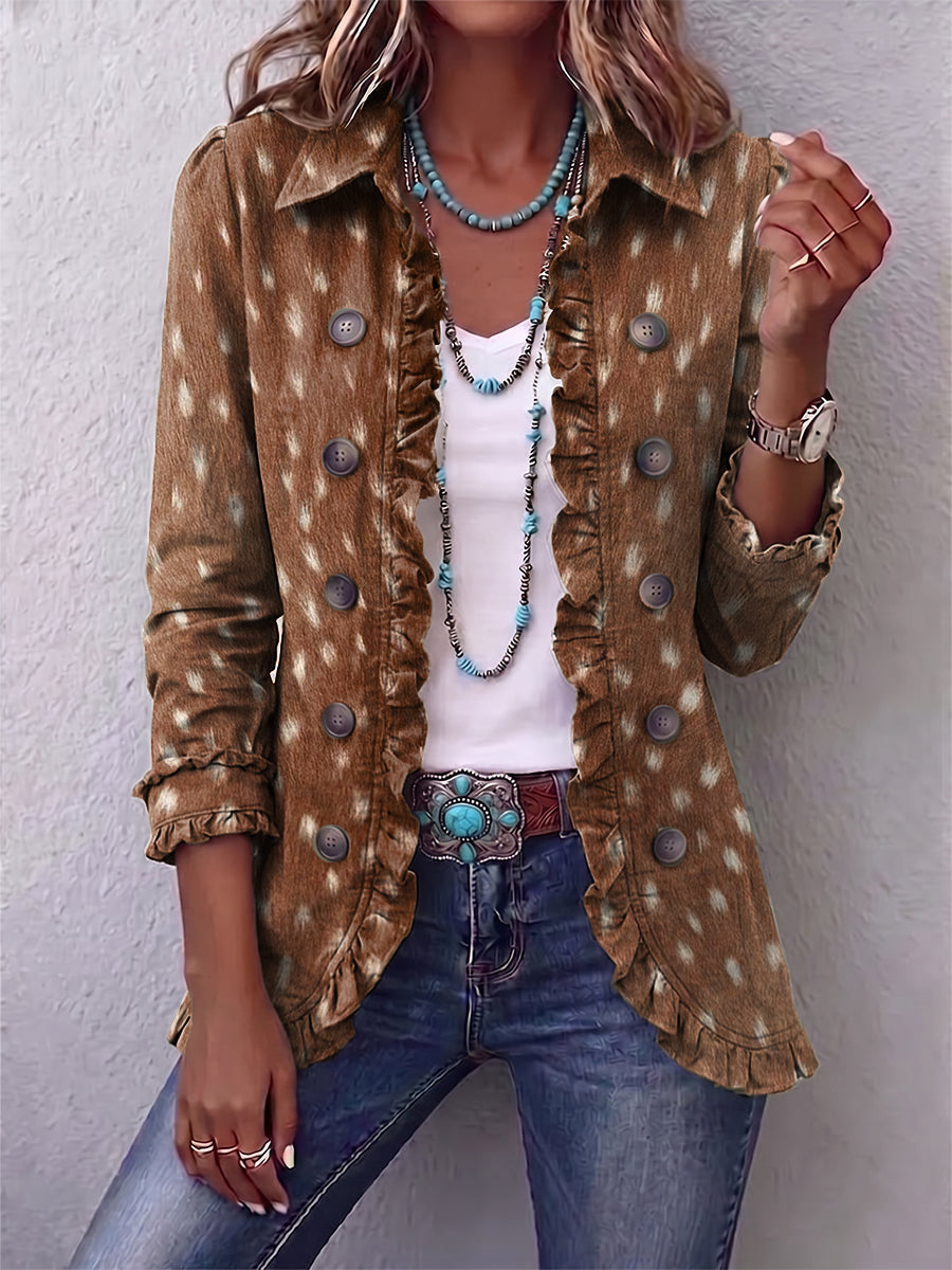 Nicolasa | Ruffled Tiered Print Jacket