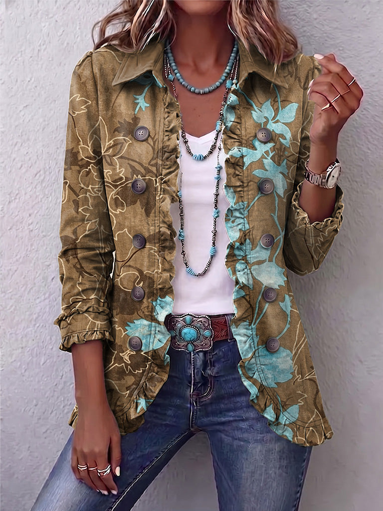 Santé | Ruffled Floral Jacket