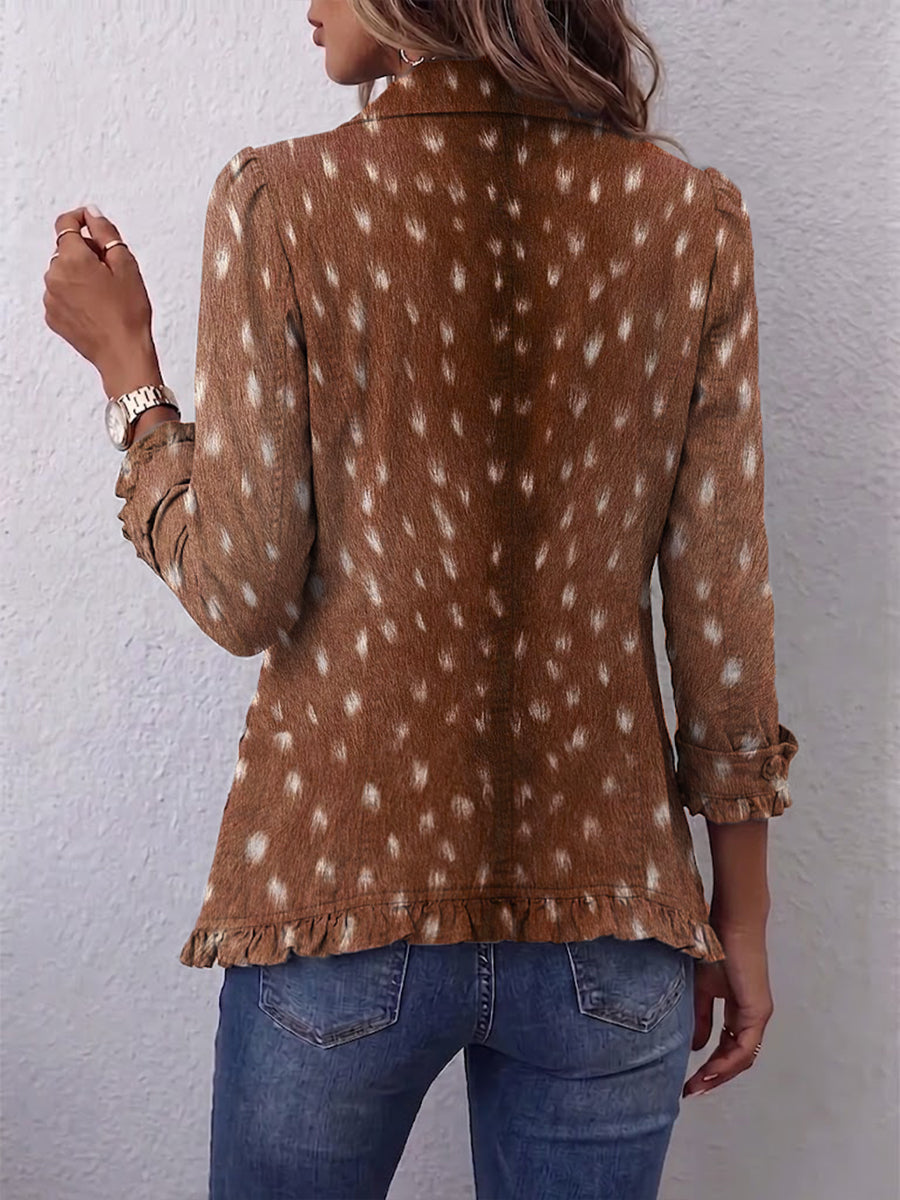 Nicolasa | Ruffled Tiered Print Jacket