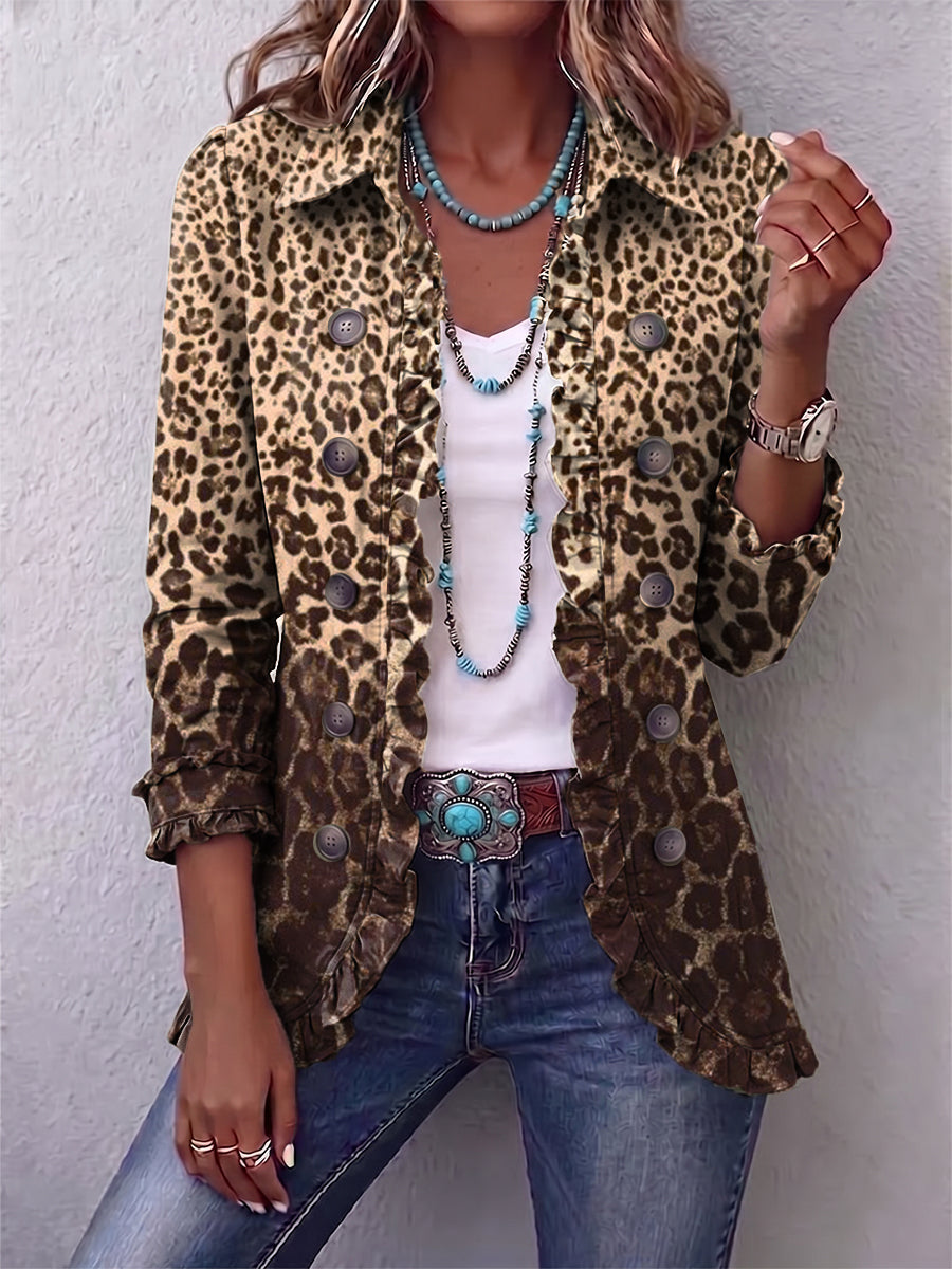 Nazaret | Leopardenmuster Jacke mit Rüschen