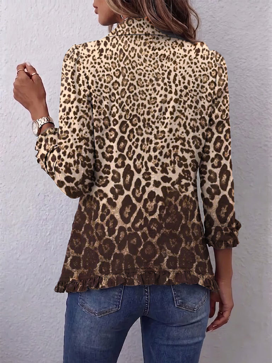 Nazaret | Leopardenmuster Jacke mit Rüschen