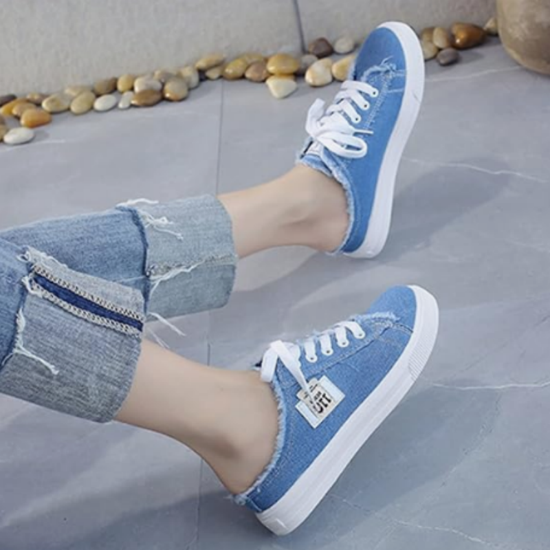 Livia - Baskets mules en denim