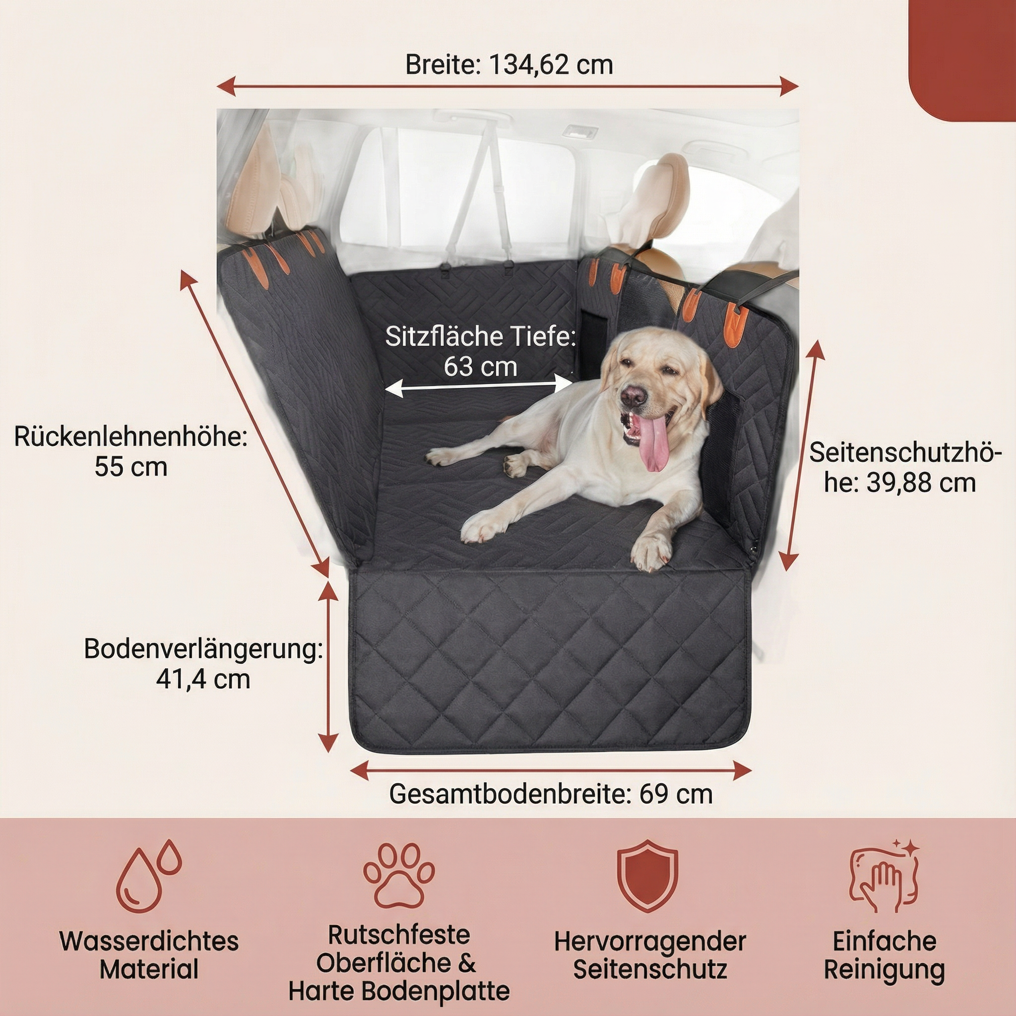 Protection de siège pour chien haut de gamme