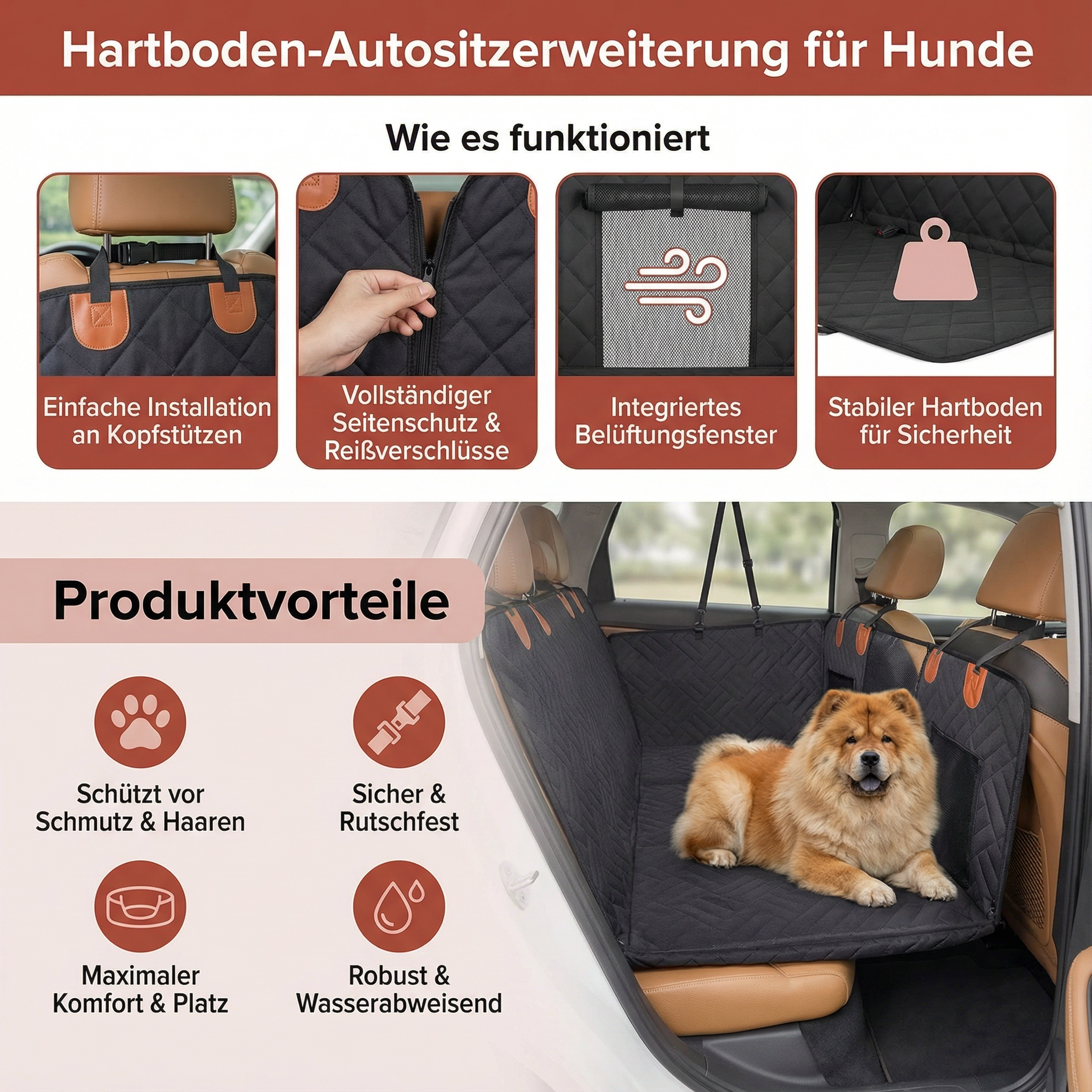 Protection de siège pour chien haut de gamme