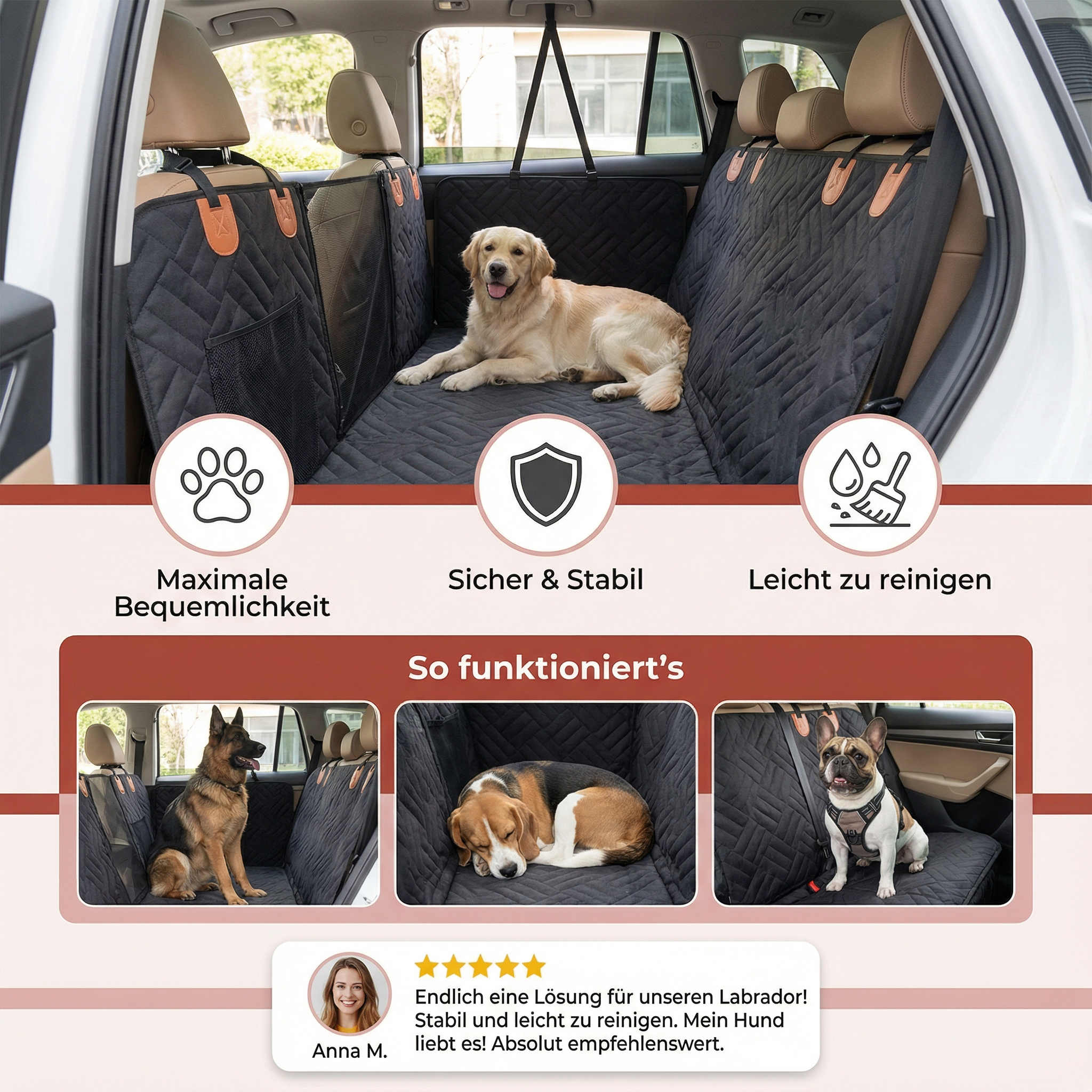 Protection de siège pour chien haut de gamme